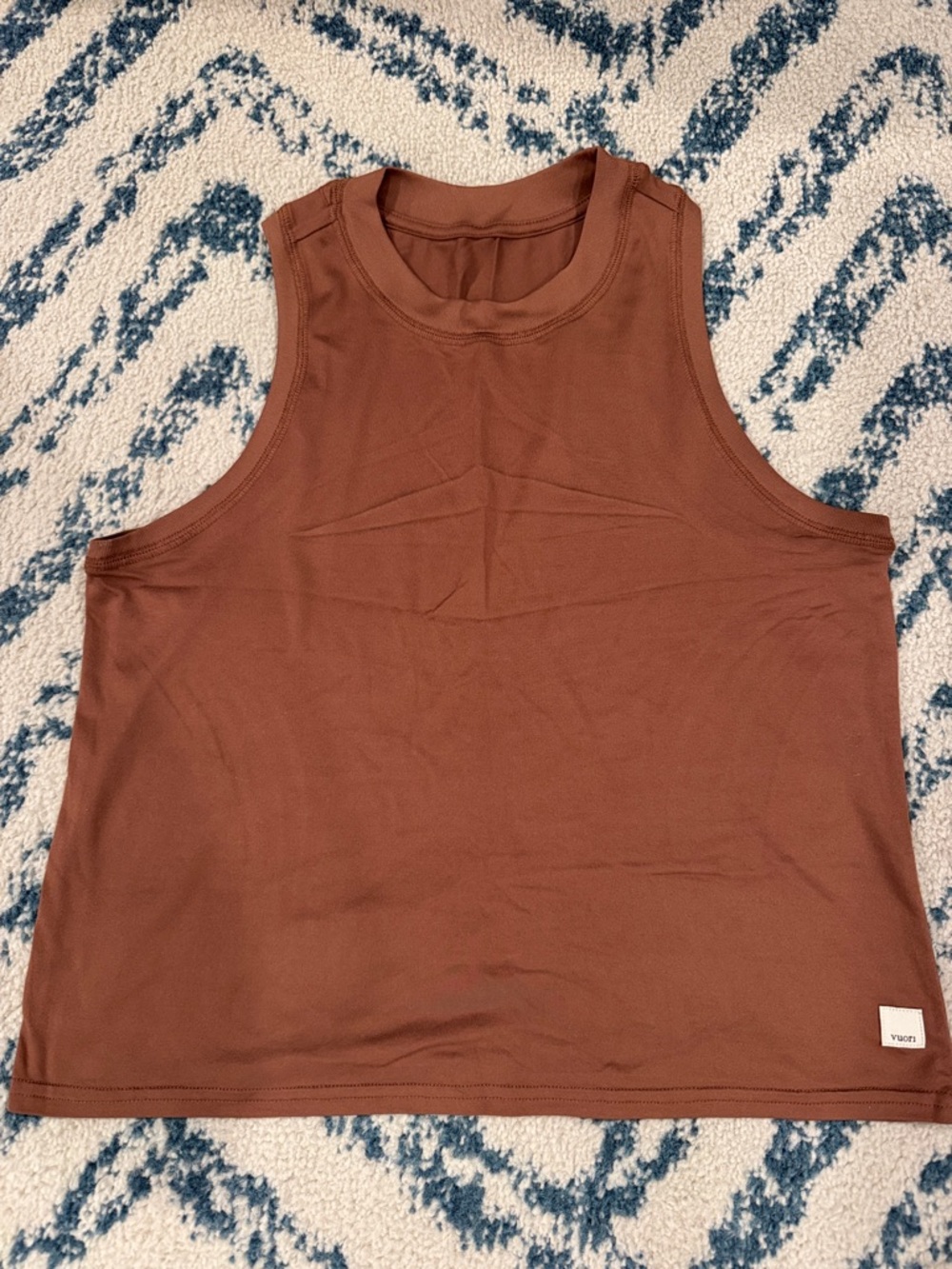 VUORI High Neck Tank Top in Rust